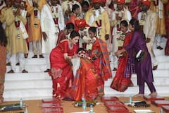 Ahead Of Anant Ambani-Radhika Merchant's Wedding, Mukesh Ambani And Nita Ambani Host Mass Wedding; See Pics