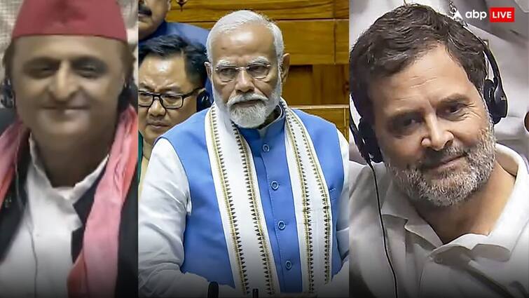 PM Narendra Modi Lok Sabha Speech mocks Rahul Gandhi And Akhilesh Yadav Showed Smile Video Viral PM Modi Speech: संसद में PM मोदी के निशाने पर थे राहुल गांधी-अखिलेश यादव, अचानक हुआ कुछ ऐसा, वायरल हो गया Video