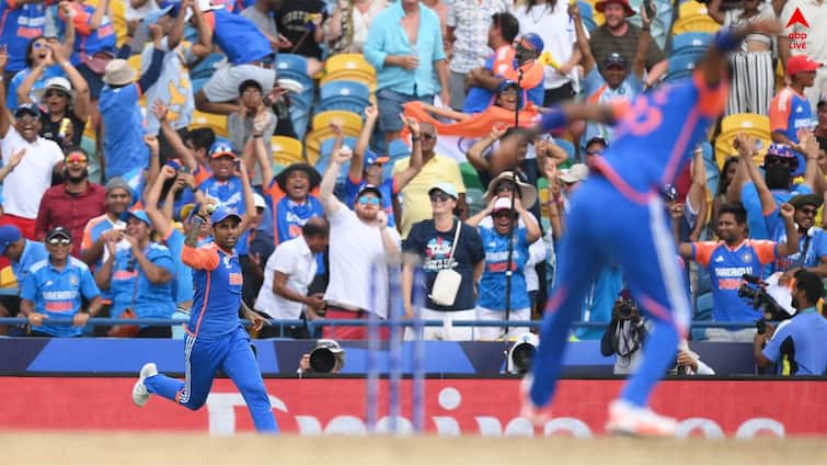 Suryakumar Yadav talks about T20 World Cup 2024 final match turning Catch Suryakumar Yadav Catch: চাপের মুখে অবিশ্বাস্য ফিল্ডিং, বিশ্বকাপ ফাইনালের মোড় ঘোরানো ক্যাচ নিয়ে কী বললেন সূর্যকুমার?