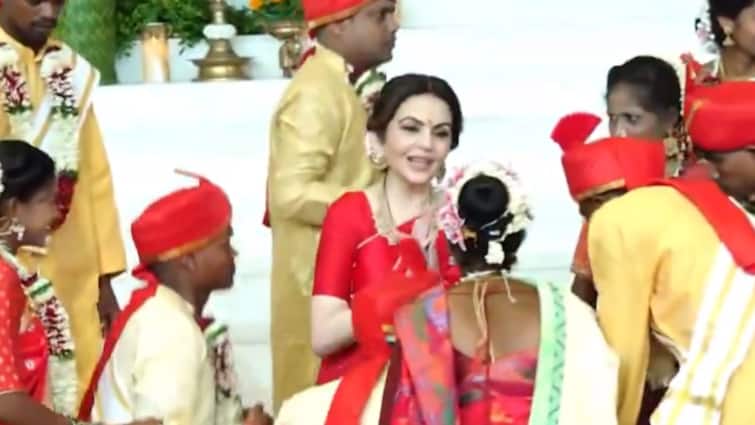 Ambani Family Wedding Celebrations Start With A Mass Wedding Samuhik Vivah For Underprivileged Couples Ambani Family Organises Mass Wedding For Underprivileged People, Gifts Newly Weds Gold And Silver Jewellery