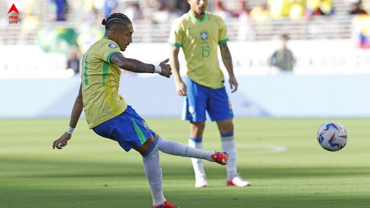 Brazil and Colombia play out draw Copa America 2024 Raphinha and co to face Uruguay in quarter final Copa America 2024: কলম্বিয়ার বিরুদ্ধে এগিয়ে গিয়েও ম্যাচ ড্র, কোপার কোয়ার্টার ফাইনালে ব্রাজিলের প্রতিপক্ষ উরুগুয়ে