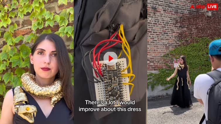 Girl named Christina created the world first AI dress goes viral Video: महिला इंजीनियर ने बनाई दुनिया की पहली AI ड्रेस! फीचर्स ऐसे की लगने लगेगा डर, देखें वीडियो