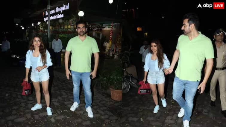 arbaaz khan sshura khan spotted at maternity clinic Arbaaz Khan and Wife Sshura Khan Reacts When Asked If There Is Any Good News watch video Arbaaz Khan and Sshura Khan : 56 व्या वर्षी अरबाझ खान बाबा होणार?  मॅटर्निटी क्लिनिक जवळ दिसला पत्नी शूरासोबत