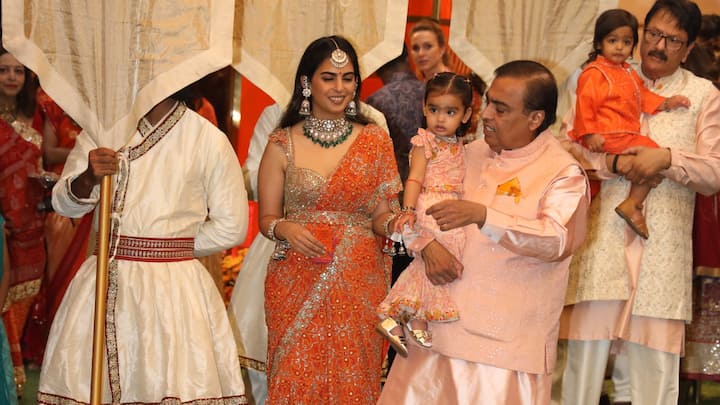 Anant Ambani and Radhika Merchant's wedding festivities have begun with the Mameru ceremony at Antilla in Mumbai