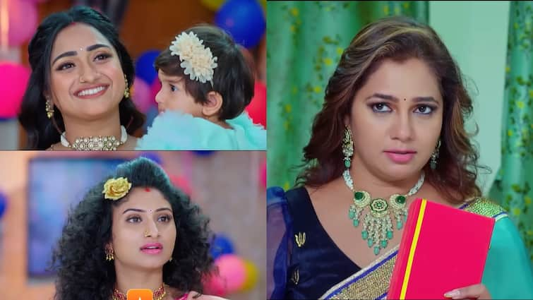 trinayani serial today july 3rd episode written update in telugu Trinayani Serial Today July 3rd: 'త్రినయని' సీరియల్: హాసినికి తిలోత్తమ వింత కానుక.. హారం వేసుకుంటే గాయత్రీదేవే ఆ పాప అని చెప్తేస్తుందా! 