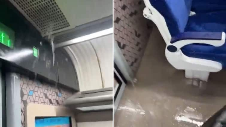 Leaking Roof Of Delhi-Varanasi Vande Bharat Train Northern Railways Responds video viral On Cam: Video Shows Leaking Roof Of Delhi-Varanasi Vande Bharat Train, Railways Responds