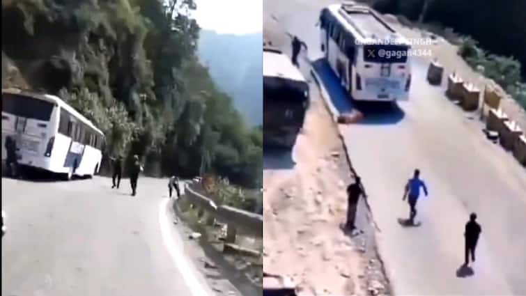 amarnath-yatra-10-injured as pilgrims-jump-off-moving-bus-after-brakes-fail-viral-video On Cam: Amarnath Yatra Pilgrims Jump Off Moving Bus After Brakes Fail In J&K; 10 Injured