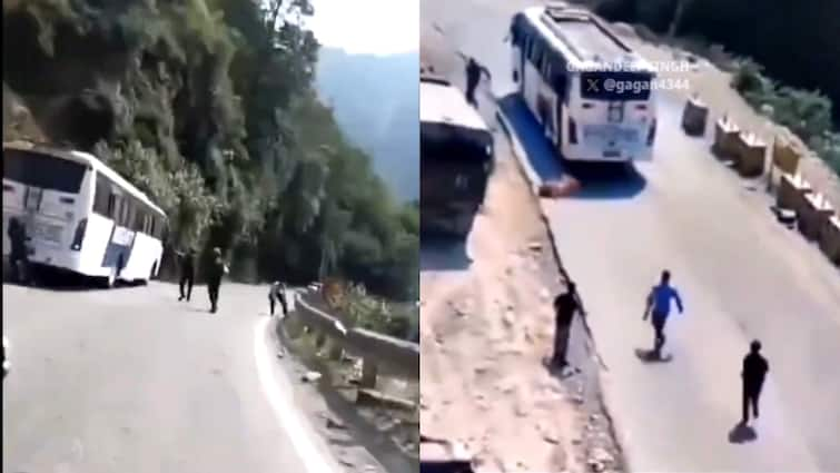 On Cam: Amarnath Yatra Pilgrims Leap Off Transferring Bus After Brakes Fail In J&Ok; 10 Injured