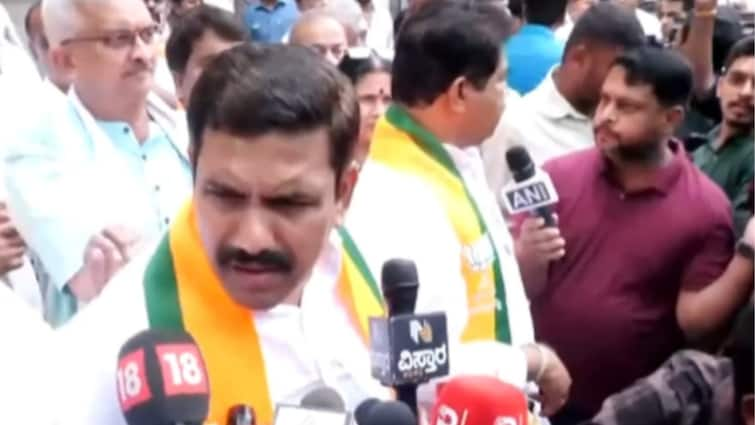 BY Vijayendra Detained During Karnataka BJP Protest Over MUDA Irregularities Mysuru Urban Development Authority BY Vijayendra Detained During Karnataka BJP Protest Over ‘Irregularities’ In Mysuru Urban Development Authority