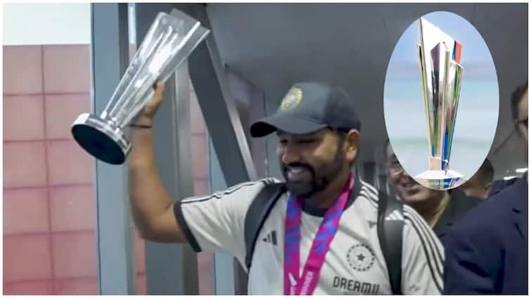 knowledge story of icc cricket t20 world cup winner team india return to india know t20 wc trophy made by silver T20 WC: રોહિતને મળી ચાંદીની વર્લ્ડકપ ટ્રૉફી, જાણો ક્યારે મળે છે ગૉલ્ડ અને સિલ્વર ટ્રૉફી