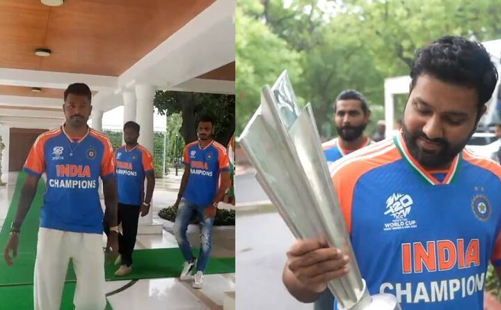 T20 વર્લ્ડ કપ 2024 જીત્યા બાદ વડાપ્રધાન નરેન્દ્ર મોદી ટીમ ઈન્ડિયાને પ્રથમ વખત મળ્યા હતા. આખી ભારતીય ટીમ વડાપ્રધાનના નિવાસસ્થાન 7-લોક કલ્યાણ માર્ગ પર પહોંચી હતી.