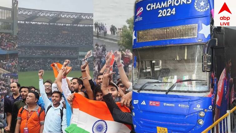t20 world cup according to reports the victory lap is expected to start around 8:15-8:30 PM Indian Cricket Team: হুডখোলা বাসে ভিক্ট্রি ল্যাপ, রোহিতদের প্যারেড শুরুর সময় কি পিছিয়ে গেল?