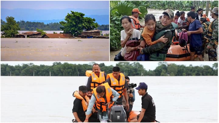 Lakhimpur is the hardest hit, with over 1.65 lakh people affected. Darrang follows with more than 1.47 lakh people have been affected, and Golaghat has nearly 1.07 lakh residents facing floodwaters.