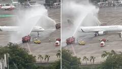 Water Cannon Salute To Team India's Flight At Mumbai Airport — WATCH