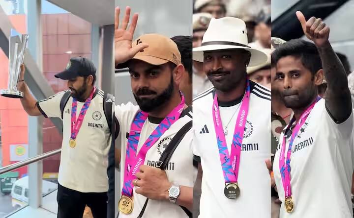 તમને જણાવી દઈએ કે ચેમ્પિયન ભારતીય ટીમ 4 જુલાઈના રોજ સવારે બાર્બાડોસથી વિશેષ વિમાન દ્વારા ઈન્દિરા ગાંધી ઈન્ટરનેશનલ એરપોર્ટ પર પહોંચી હતી. આ પછી, તે જ દિવસે સાંજે 5 વાગ્યે મુંબઈમાં ભારતીય ટીમનું વિજય સરઘસ કાઢવામાં આવશે અને સાંજે 7 વાગ્યે વાનખેડે સ્ટેડિયમમાં ટીમ ઈન્ડિયાના સન્માન સમારોહનું આયોજન કરવામાં આવશે.