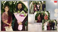 Varalaxmi Sarathkumar Reception: मरून लहंगे में बला की खूबसूरत लगीं वरलक्ष्मी शरतकुमार, जैकी श्रॉफ से लेकर एआर रहमान तक ने पहुंचकर दी बधाई