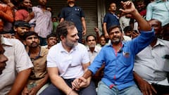 Rahul Gandhi: अचानक राहुल गांधी ने उठा लिया फावड़ा, मजदूरों संग कन्नी भी चलाई, देखें तस्वीरें