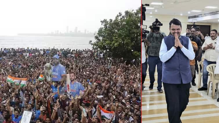 Record crowds in mumbai for team india, great excitement in Mumbai; Devendra Fadnavis welcomes Team India, appeals to cricket fans मुंबईत विक्रमी गर्दी,मोठा उत्साह; फडणवीसांकडून टीम इंडियाचं स्वागत, क्रिकेट फॅन्सना विनंती