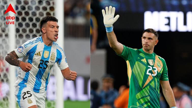 Copa America 2024 Argentina beats Ecuador to reach semifinal Lisandro Martinez score goal Emiliano Martinez hero in tie breaker Argentina Copa America: মেসির নিষ্প্রভ থাকার দিনে নায়ক দুই মার্তিনেজ়, কোপা আমেরিকার সেমিফাইনালে আর্জেন্তিনা