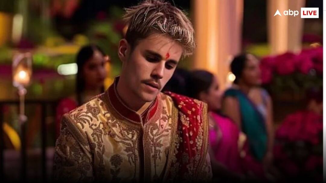 Justin Bieber photo viral on social media during performance in Antilia Anant Ambani Radhika merchant sangeet ceremony user says ambani hai to mumkin hai Anant Ambani Sangeet Ceremony: अनंत अंबानी की संगीत सेरेमनी में Justin Bieber बने 'जतिन तबलची', यूजर्स बोले- अंबानी है तो मुमकिन है...