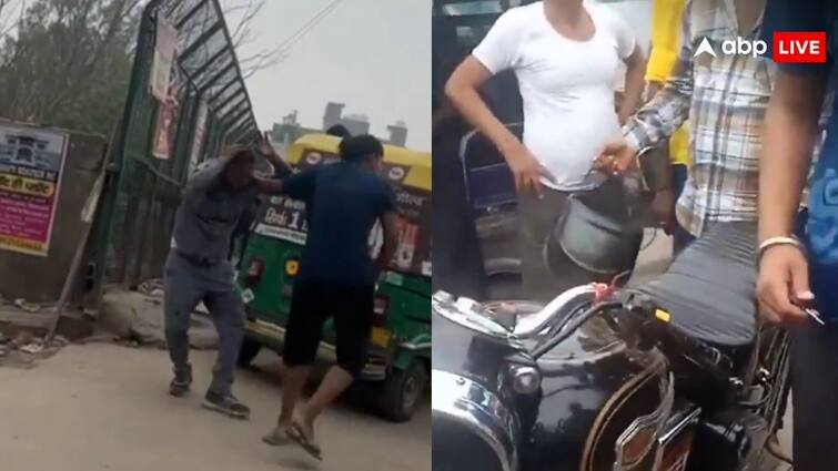 girl riding bullet beating auto driver brutally video goes viral on social media बुलेट पर चल रही लड़की ने खोल दिया ऑटो वाले का सिर, दबंगई का वीडियो आया सामने