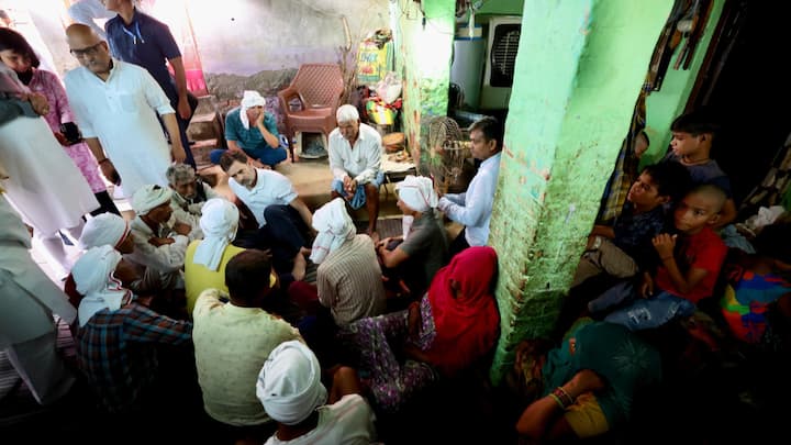 Rahul Gandhi met the families of Hathras stampede victims on Friday. He was accompanied by UP Congress chief Ajay Rai, UP Congress in-charge Avinash Pande, spokesperson Supriya Shrinate, and other office-bearers. (X/@INCIndia)