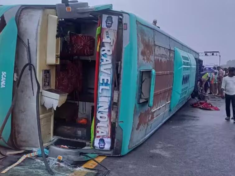 Bus Accident Bus going to New Delhi overturned, 60 to 65 passengers were on board Bus Accident: ਨਵੀਂ ਦਿੱਲੀ ਜਾ ਰਹੀ ਬੱਸ ਪਲਟੀ,60 ਤੋਂ 65 ਯਾਤਰੀ ਸਨ ਸਵਾਰ