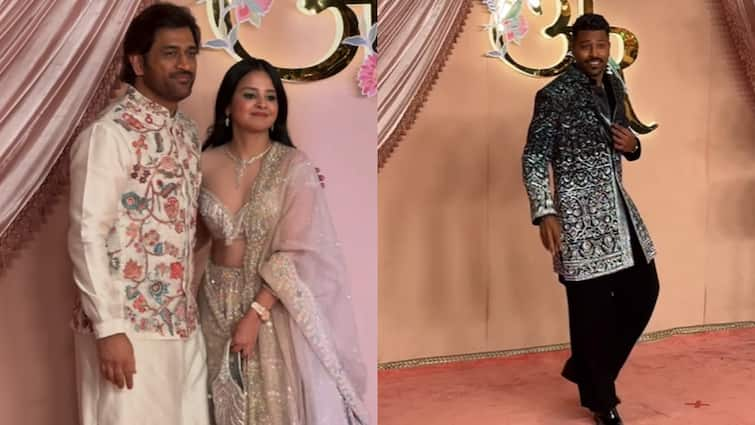 MS Dhoni to Hardik Pandya cricketers reached Anant Ambani Radhika Merchant pre Wedding sangeet ceremony Anant-Radhika Wedding: एमएस धोनी से लेकर हार्दिक पांड्या तक, अनंत-राधिका की 'संगीत' में इन क्रिकेटर्स ने बिखेरा जलवा 