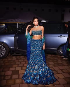 Janhvi Kapoor Shares Pics From Anant-Radhika Sangeet, Shikhar Cuts Can-Can From Her Dress