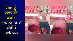 ਸੇਬਾਂ ਨੂੰ ਲਾਲ ਰੰਗ ਕਰਦੇ ਦੁਕਾਨਦਾਰ ਦੀ ਵੀਡੀਓ ਵਾਇਰਲ, VIDEO ਵੇਖ ਛੱਡ ਦਿਓਗੇ ਸੇਬ ਖਾਣਾ