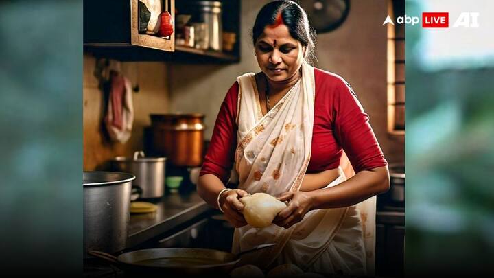 इसके लिए वह सबसे पहले आटे के एक साइज के पांच गोले बनाती हैं और उन्हें प्लास्टिक शीट पर रख देती हैं.