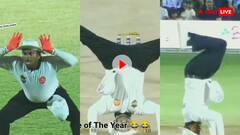 क्रिकेट मैच में अचानक सिर के बल खड़ा हो गया अंपायर, करने लगा अजीब हरकतें- वीडियो हुआ वायरल