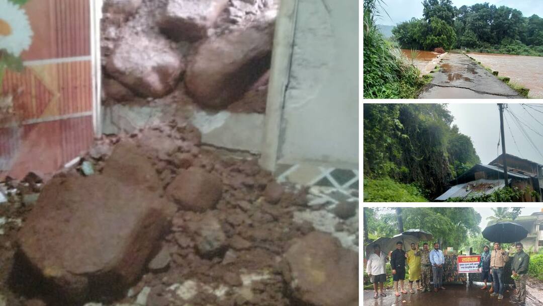 Kolhapur Rain Update : कोल्हापूर जिल्ह्यात पावसाची संततधार, 56 बंधारे पाण्याखाली; राधानगरी तालुक्यात डोंगराची दरड कोसळून घरात Kolhapur Rain Update Heavy rains in Kolhapur 56 kolhapuri bandhara under water In Radhanagari taluka a mountain crevice collapsed in a house Kolhapur Rain Update : कोल्हापूर जिल्ह्यात पावसाची संततधार, 56 बंधारे पाण्याखाली; राधानगरी तालुक्यात डोंगराची दरड कोसळून घरात