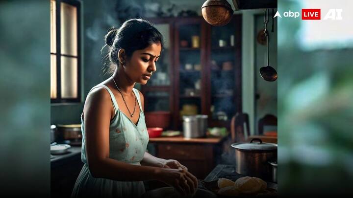 इसके बाद फूड ब्लॉगर पूड़ी के गोलों को प्लास्टिक शीट के दूसरे हिस्से से ढंक देती है.