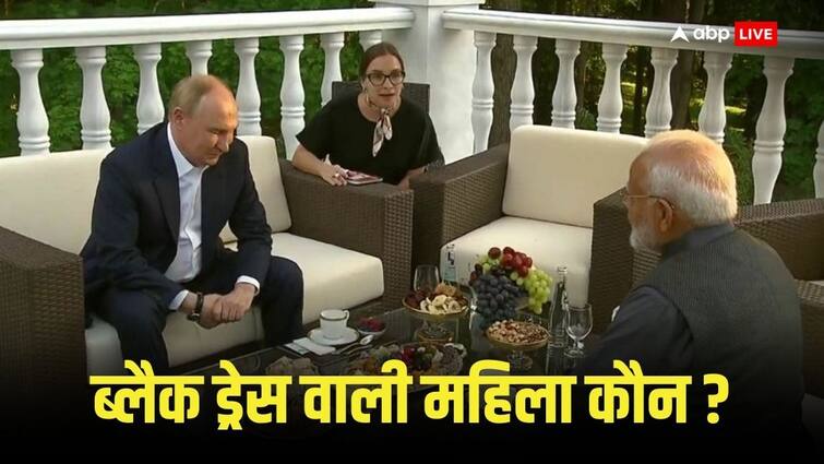 woman looked like shadow during PM Modi and Vladimir Putin meeting in Moscow people are trying to know her PM Modi in Russia: पीएम मोदी और पुतिन की मुलाकात में साये की तरह दिखी यह महिला, जानिए कौन है
