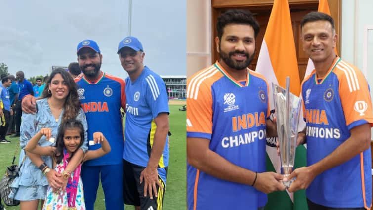 rohit sharma heartfelt comments for rahul dravid says wife ritika sajdeh calls him as work wife Rohit Sharma: रोहित का इमोशनल कमेन्ट, राहुल द्रविड़ को यूं लिखा फेयरवेल मैसेज; वाइफ रितिका को लेकर भी कही बड़ी बात