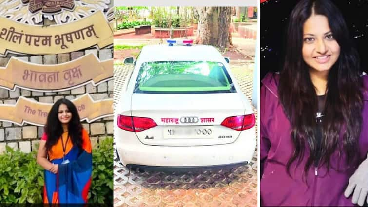 Pune IAS officer Pooja Khedkar VIP behavior using Maharashtra shashan plate on car posting in Washim Pooja Khedkar: श्रीमंती राहण्याचा थाट अन् चमकोगिरीचा हव्यास नडला, पुण्यातील अधिकारी पूजा खेडकरांची थेट वाशिमला बदली