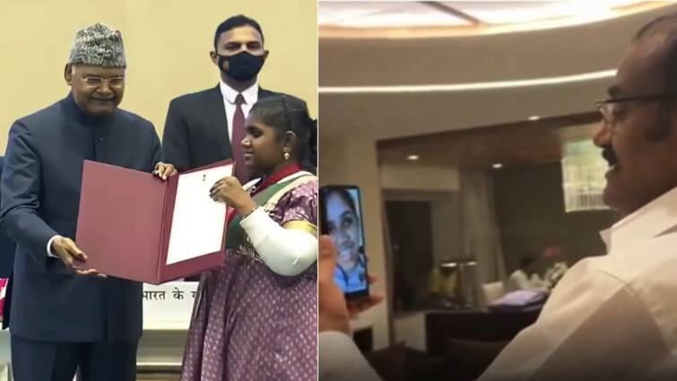 Actor Napoleon has fufilled the dream of a disabled national award winning singer Jyothi Nepoleon : மாற்றுத்திறனாளிக்கு நெப்போலியன் கொடுத்த சர்ப்ரைஸ்... கனவை நிஜமாக்கிய வள்ளல்!