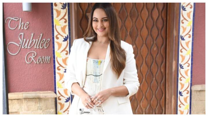 Sonakshi Sinha, who got married to Zaheer Iqbal on June 23, was spotted on Wednesday promoting her upcoming film 'Kakuda.'