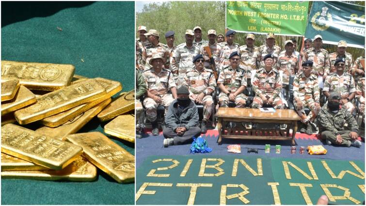 ITBP Gold Smuggling China Ladakh Border ITBP Seizes Over 108 Kg Gold Smuggled From China Near Ladakh Border, Arrests 3 Suspects