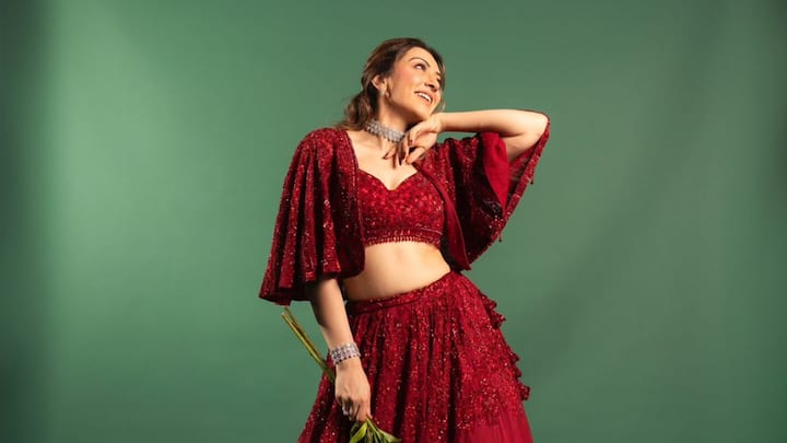 Hansika Motwani treated fans with pictures from a latest photoshoot in a red ethnic outfit