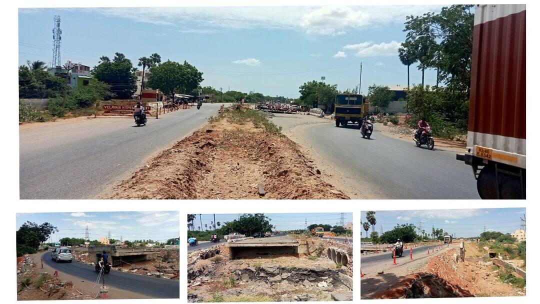 டிசம்பர் மழை வெள்ளத்தில் அடித்து செல்லப்பட்ட நான்கு வழிச்சாலை பாலம்- தொடர்ந்து  சுங்கக்கட்டணம் வசூல்?