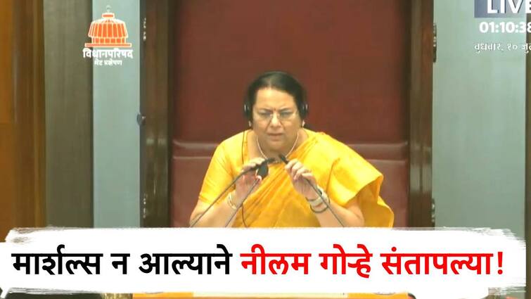 vidhan parishad deputy speaker neelam gorhe scolded marshall and vidhan parishad security chief officer उपसभापतींनी मार्शल्सला बोलवायला सांगितलं पण अधिकाऱ्यांनी ऐकलेच नाही; नीलम गोऱ्हे प्रचंड संतापल्या, सुरक्षा प्रमुखांना धारेवर धरलं