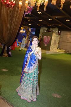 Nita Ambani Shows Her Vibrant Side In Abu Jani Sandeep Khosla Lehenga Saree, PICS