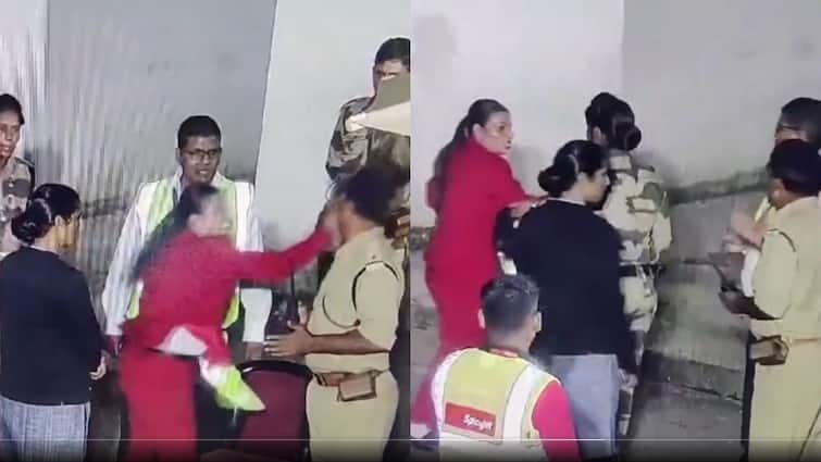 Jaipur Airport Video Viral SpiceJet Airline Female Worker Slapped CISF officer at jaipur Airport says Also accused of harassment जयपुर एयरपोर्ट पर स्पाइसजेट की कर्मचारी ने CISF जवान को जड़ा थप्पड़, यौन उत्पीड़न का आरोप भी लगाया; वीडियो हुआ वायरल