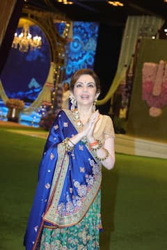 Nita Ambani Shows Her Vibrant Side In Abu Jani Sandeep Khosla Lehenga Saree, PICS