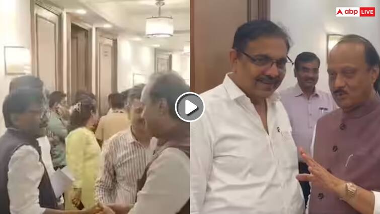 MLC Election 2024 Results Sanjay Raut Ajit Pawar Chandrakant Patil Jayant Patil Meeting Video Goes Viral संजय राउत की BJP नेता से मुलाकात की तस्वीर वायरल, अजित पवार और जयंत पाटिल का भी हुआ आमना-सामना