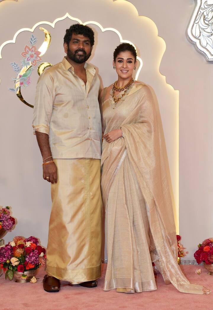 Nayanthara poses with husband Vignesh.