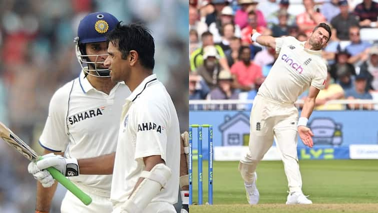 most balls bowled by fast bowler test cricket james anderson retires rahul dravid faced most balls in test matches 704 विकेट और 40 हजार से ज्यादा गेंद... जेम्स एंडरसन की टक्कर में 'द वॉल' द्रविड़ का कौन सा रिकॉर्ड? जानें