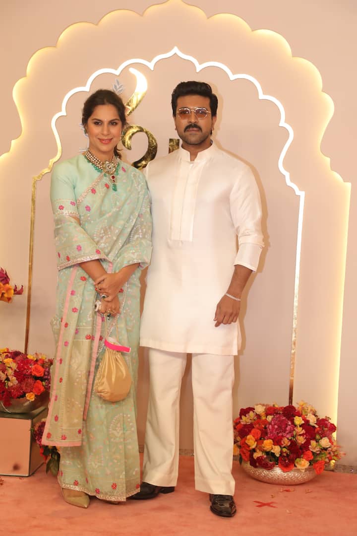 Ram Charan attended the wedding with his wife Upasana Kamineni.